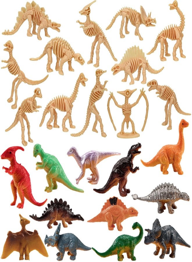 VICROIC 24 PCS Dinosaur Fossil Skeletons, Assorted Dinosaur Skeleton Figures Science Dino Sand Dig Party Favor Decorations - Image 1